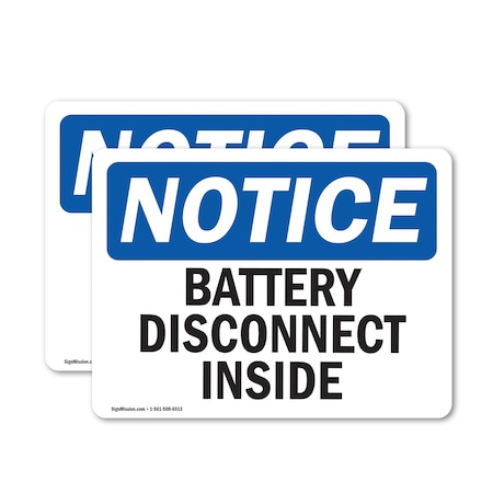 Signmission Battery Disconnect Inside, 7 in W x Rectangle, Vinyl Decal OS-2PACK-NS-D-57-L-15297